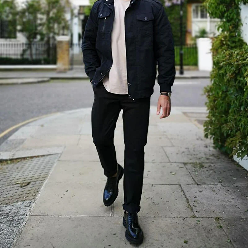 Feel Good Solid Black Chinos - Image 33