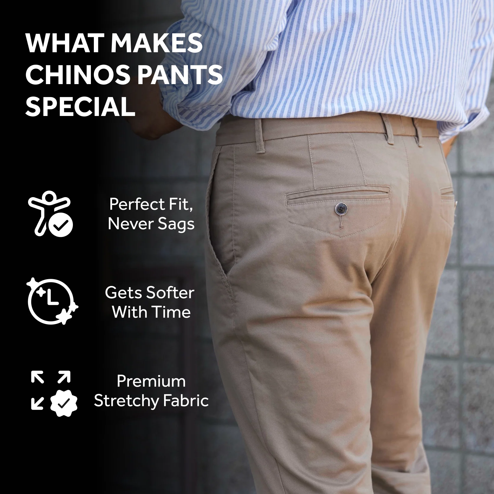 Feel Good Dark Khaki Chinos - Image 10