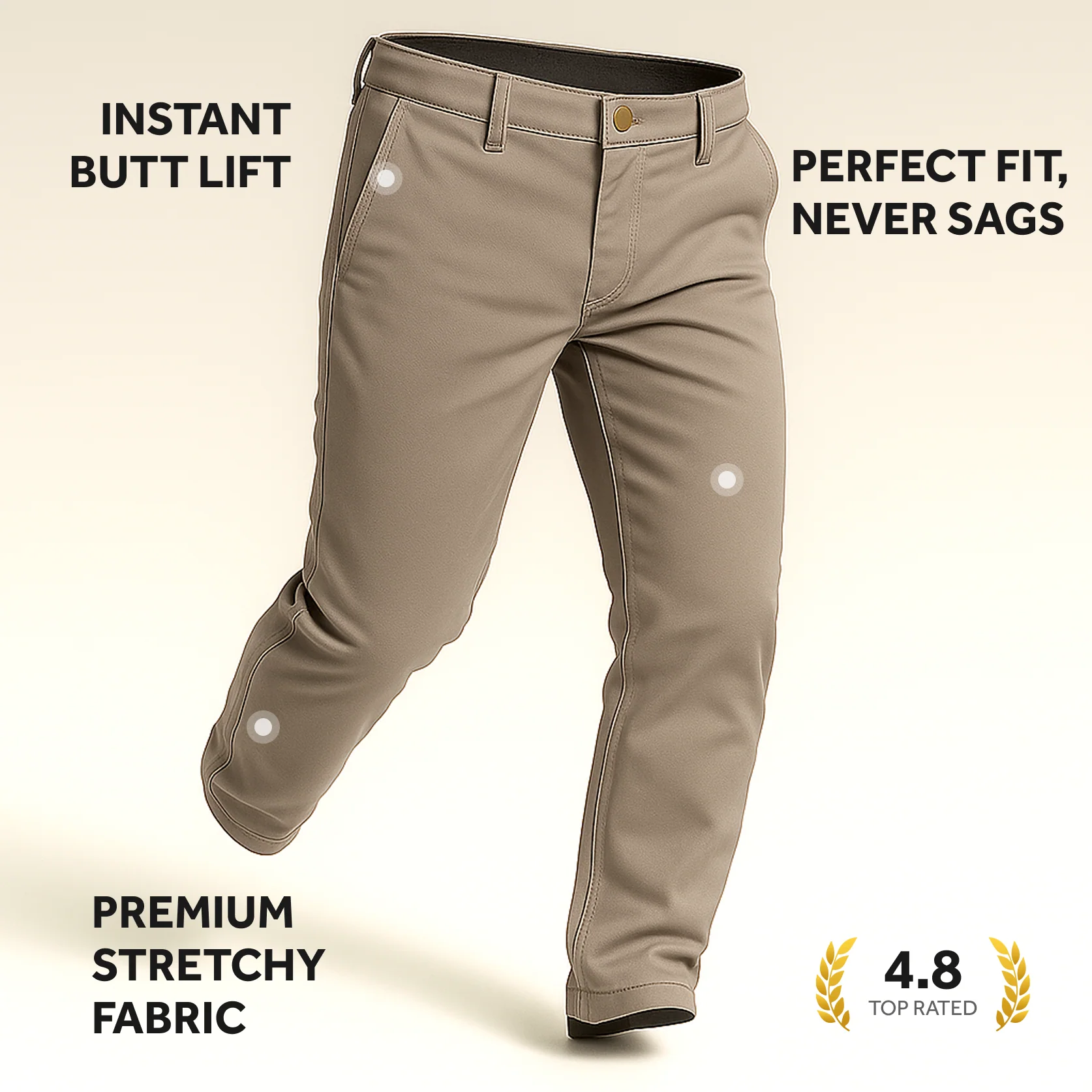 Feel Good Dark Khaki Chinos - Image 9