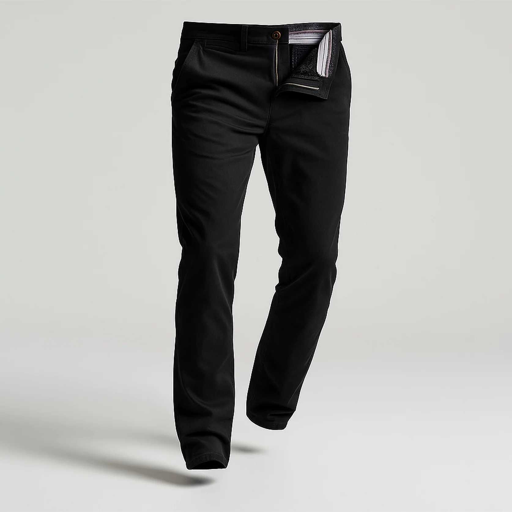 Feel Good Solid Black Chinos - Image 16