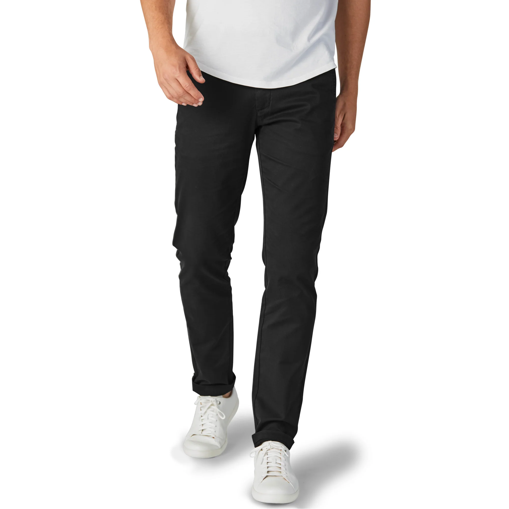 Feel Good Solid Black Chinos - Image 17