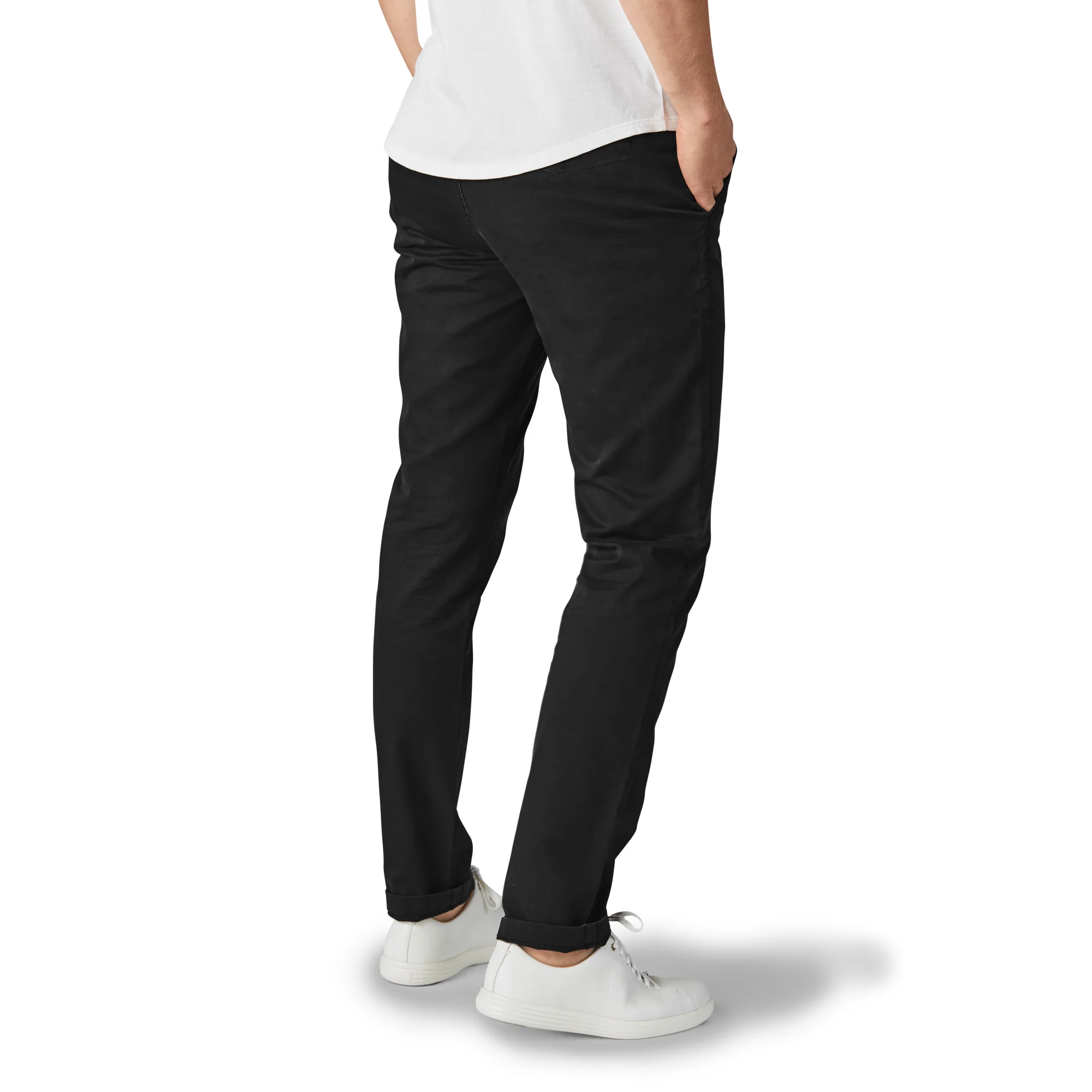 Feel Good Solid Black Chinos - Image 26