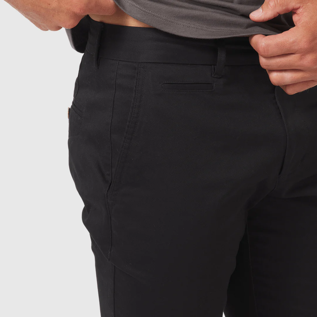 Feel Good Solid Black Chinos - Image 3