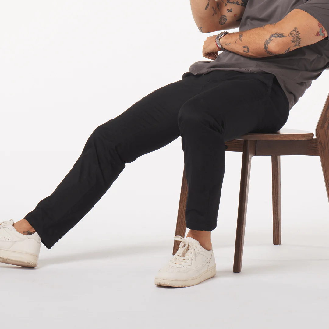 Feel Good Solid Black Chinos - Image 7